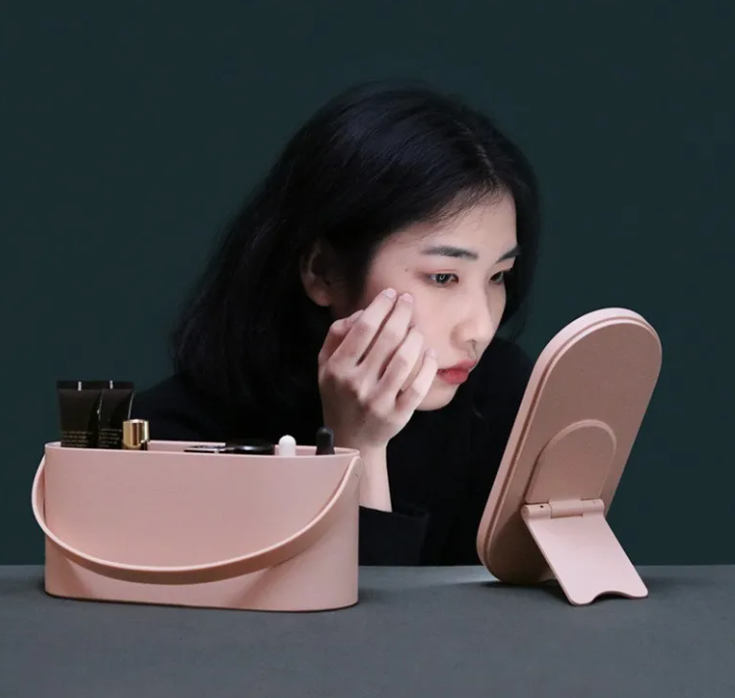 LED Lighted Makeup Mirror & Beauty Storage Box