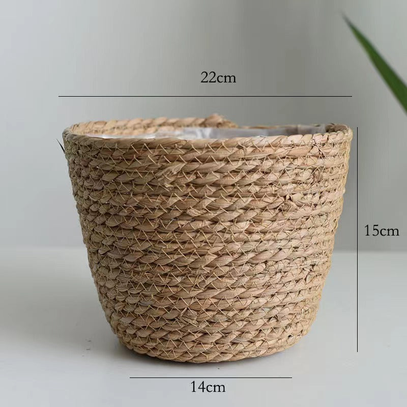 Handwoven Grass Planter Basket | Boho Indoor & Outdoor Décor