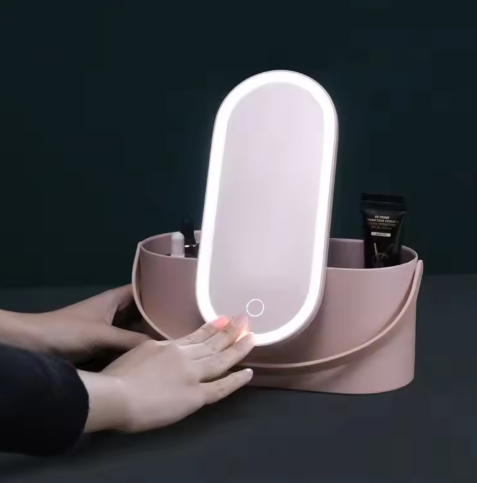 LED Lighted Makeup Mirror & Beauty Storage Box