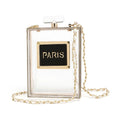 Transparent Perfume Bottle Bag Dinner Party Clutch Bag Leather Chain Crossbody Acrylic Small Square Female Bags Luxury Handbags