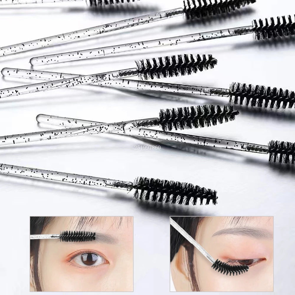 40Pcs Eyelash Cleaning Tool Set 60ml Plastic Empty Foam Pump Bottle Cleaning Brush Eyelash Wand EVA Storage Bag Skin Care Tools