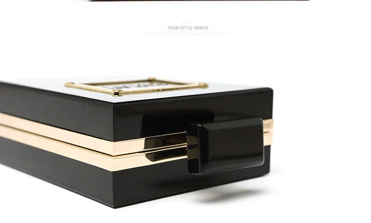 Transparent Perfume Bottle Bag Dinner Party Clutch Bag Leather Chain Crossbody Acrylic Small Square Female Bags Luxury Handbags