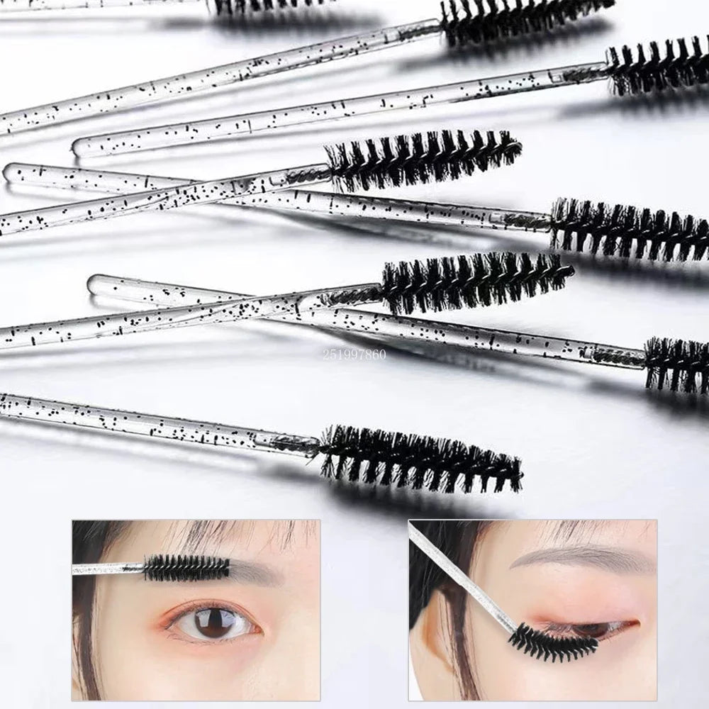 40Pcs Eyelash Cleaning Tool Set 60ml Plastic Empty Foam Pump Bottle Cleaning Brush Eyelash Wand EVA Storage Bag Skin Care Tools