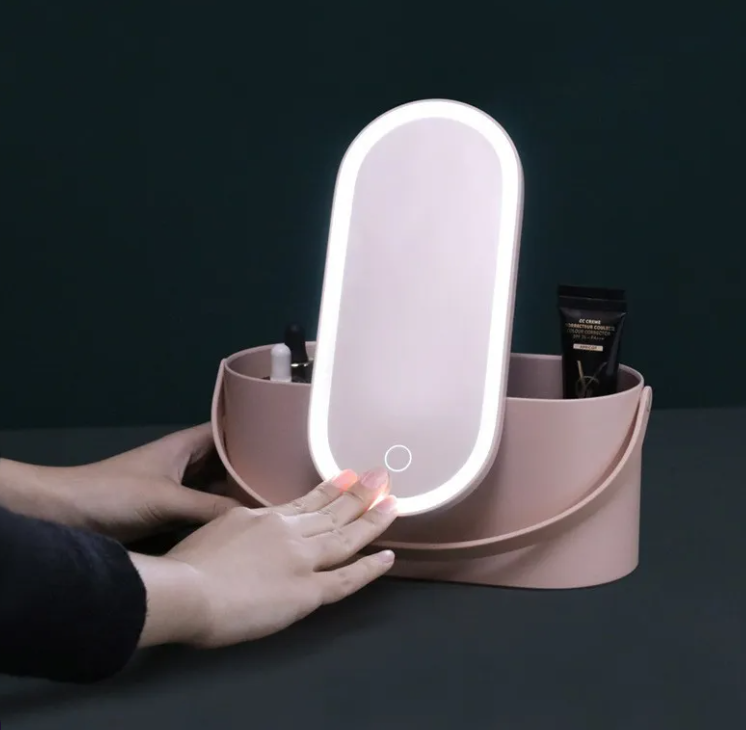 LED Lighted Makeup Mirror & Beauty Storage Box